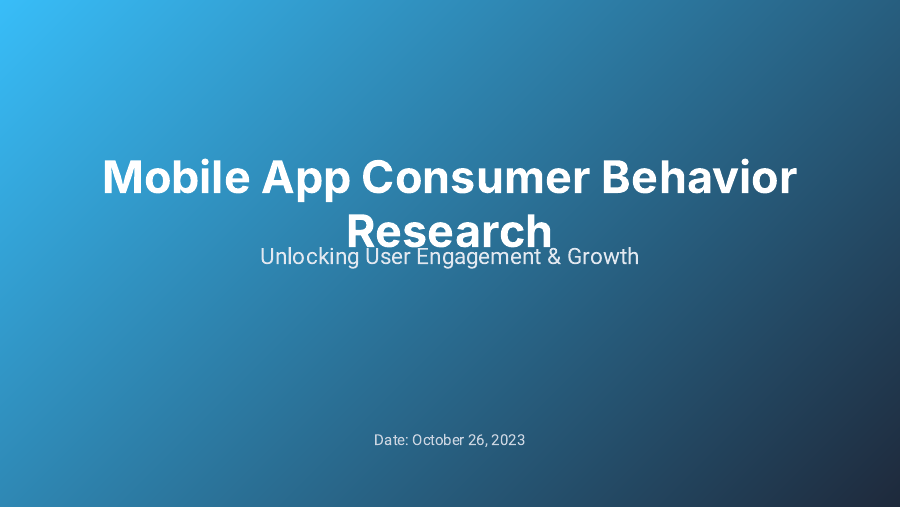 Consumer Market Insights: Mobile Apps