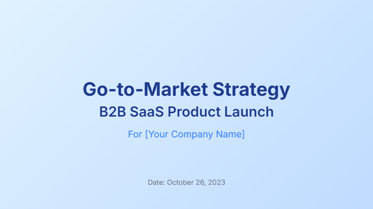 B2B SaaS Product Launch GTM Deck