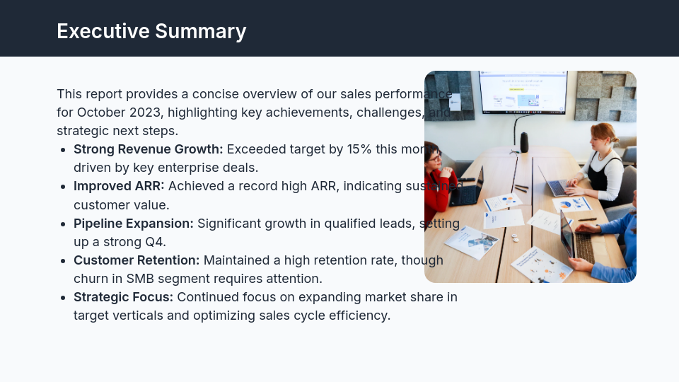 Monthly Sales Performance Dashboard