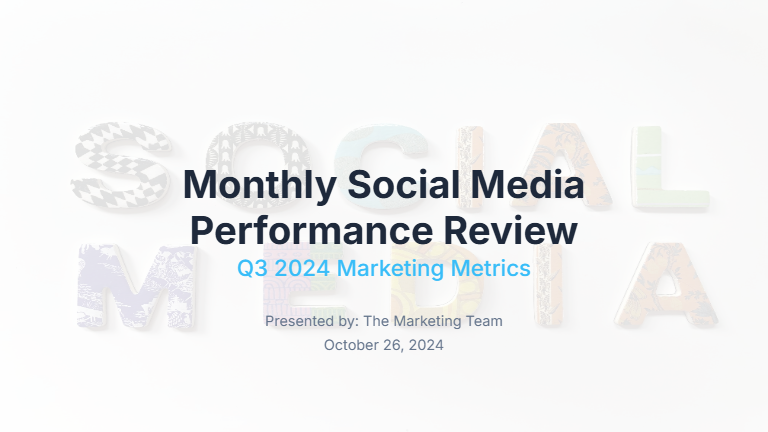 Monthly Marketing Metrics Brief - Social Focus