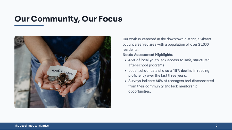 Nonprofit Grant-Funding Pitch for Local Causes