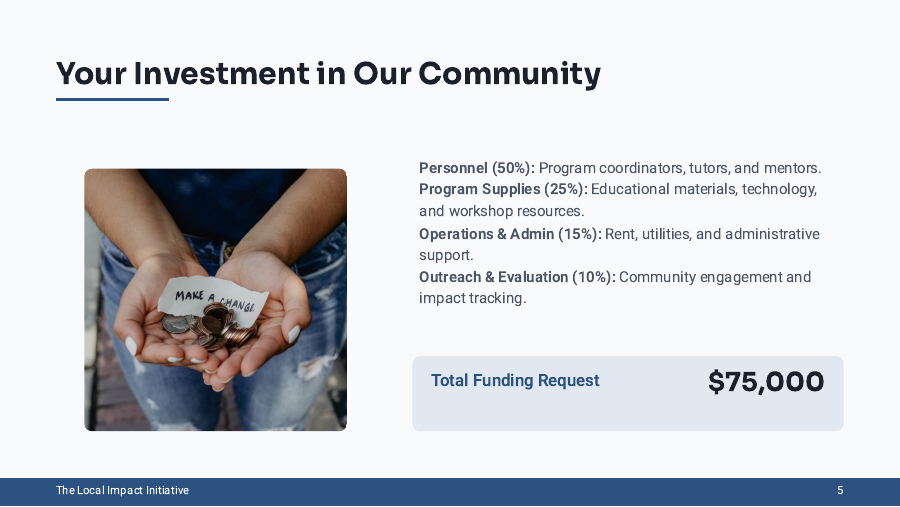 Nonprofit Grant-Funding Pitch for Local Causes