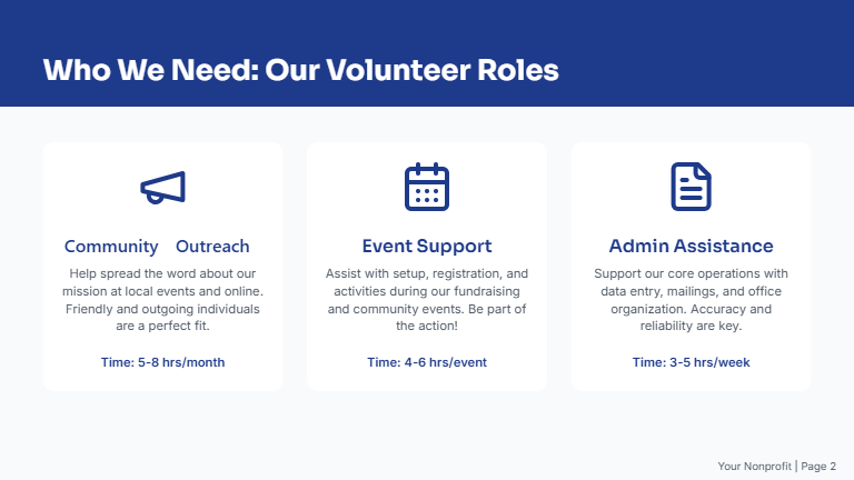 Nonprofit Volunteer Recruitment Deck