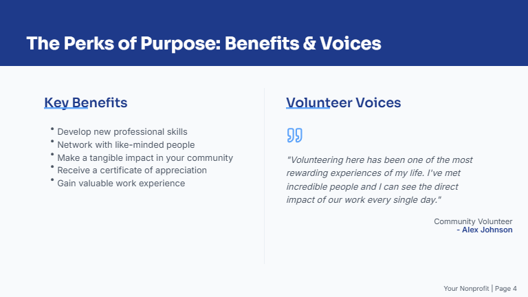 Nonprofit Volunteer Recruitment Deck