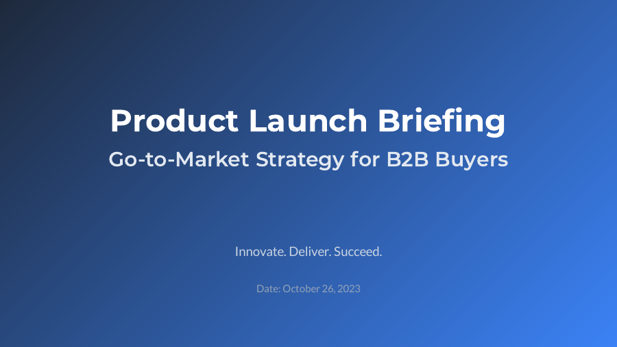 Product Launch & Go-to-Market Brief