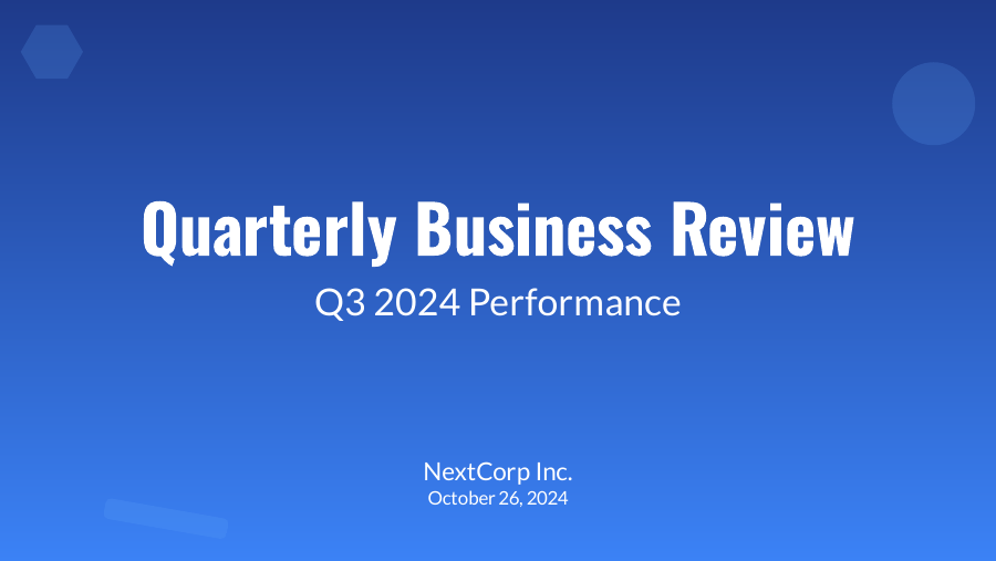 Quarterly Business Review: Executive Update