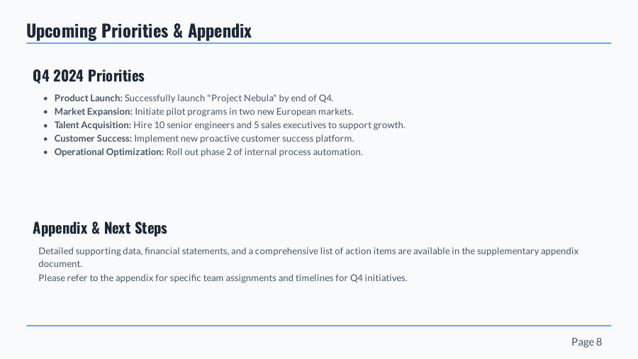 Quarterly Business Review: Executive Update