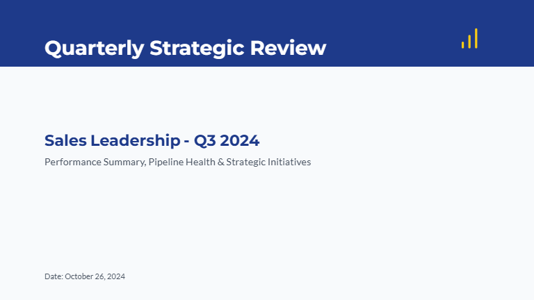 Quarterly Strategic Review for Sales Leaders