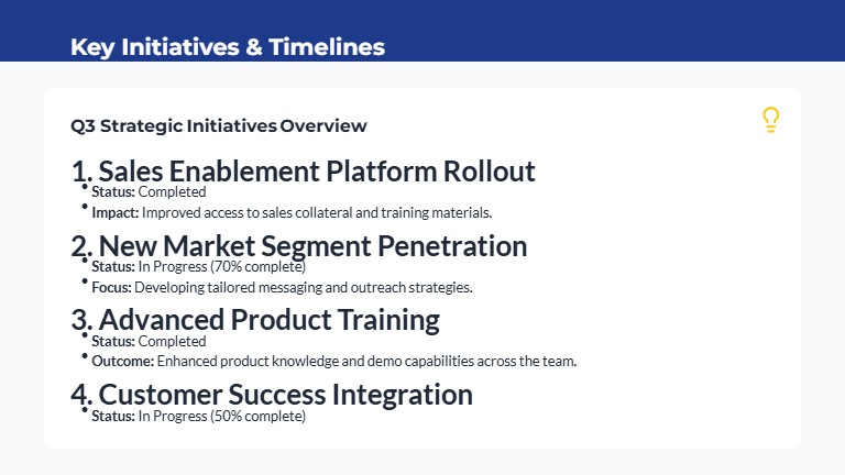 Quarterly Strategic Review for Sales Leaders