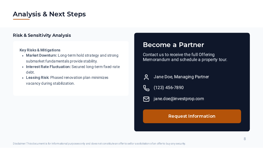 Multi-Family Investment Pitch for Investors