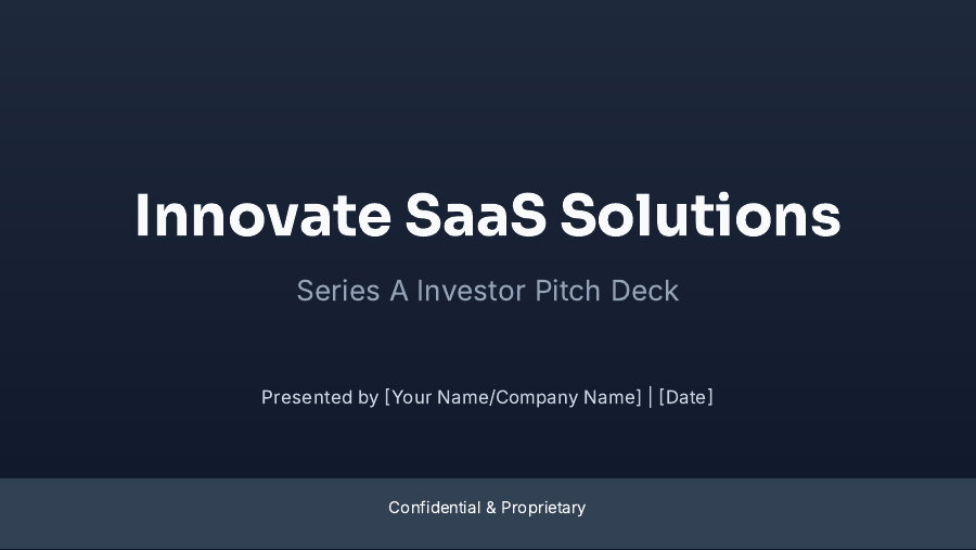 SaaS Growth Investor Pitch (Series A)