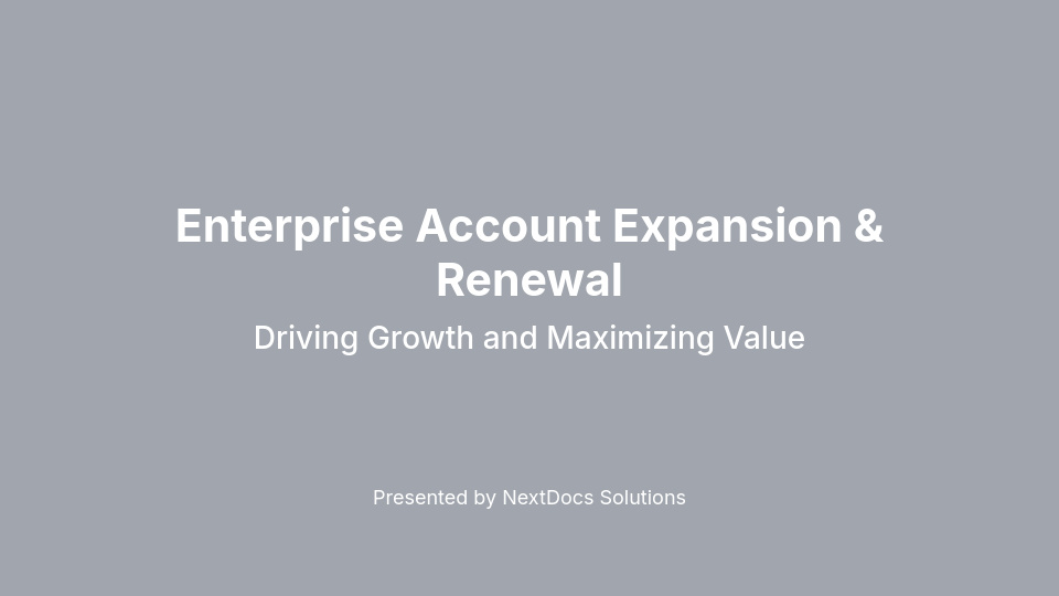 Enterprise Account Sales Win Deck