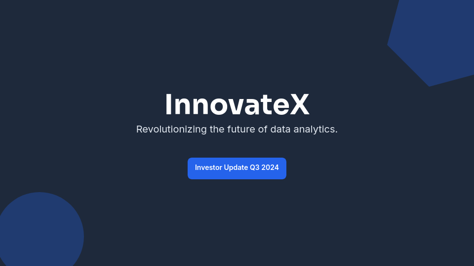 Investor Update Deck for Early-Stage Startups