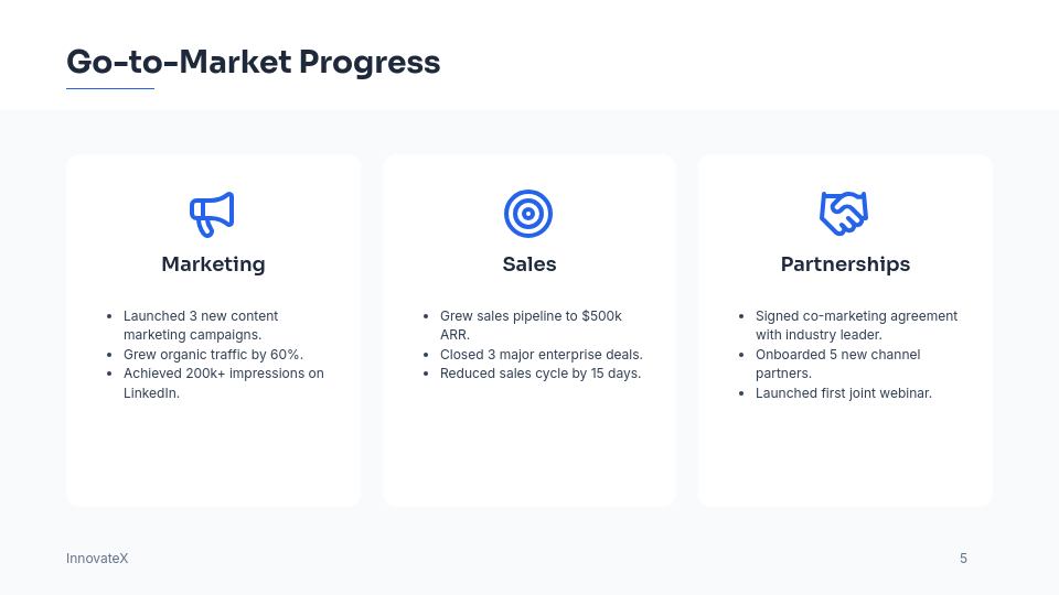 Investor Update Deck for Early-Stage Startups
