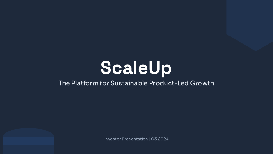 Product-Led Growth Startup Deck