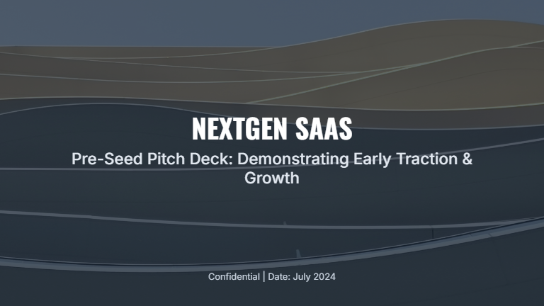 Pre-Seed SaaS Traction Deck