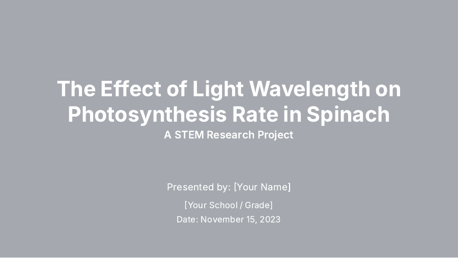 Student Research Showcase: STEM Project