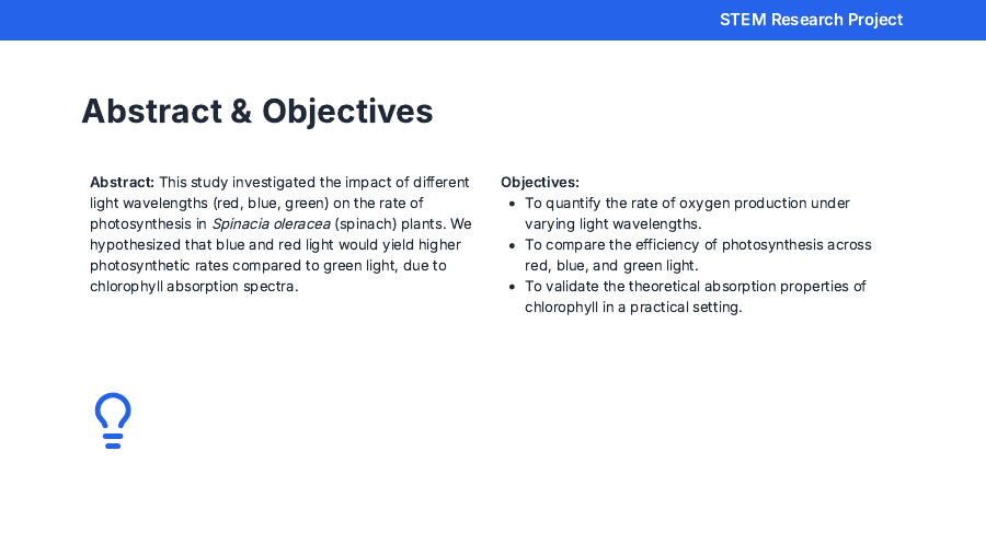 Student Research Showcase: STEM Project