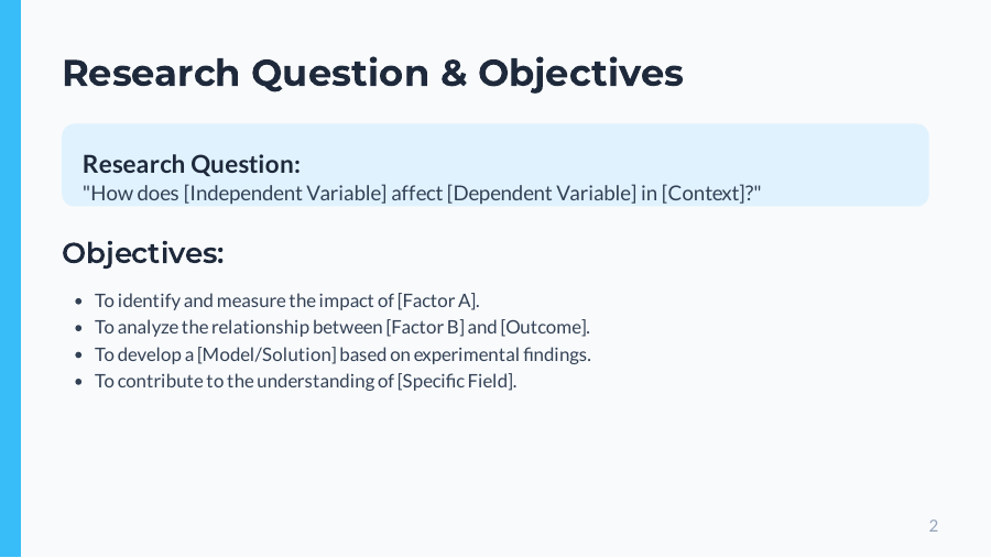 Student Research Pitch Deck — STEM Focus