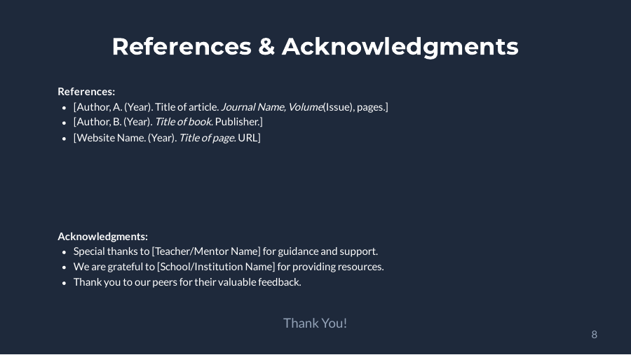 Student Research Pitch Deck — STEM Focus