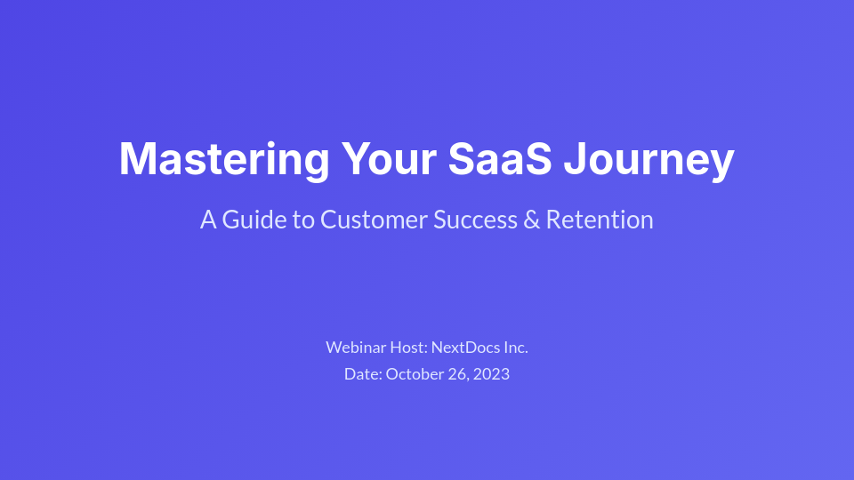 Onboarding Webinar for SaaS Customer Success