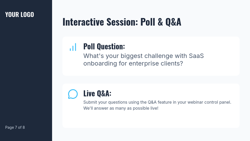 SaaS Onboarding Webinar for Enterprise Clients
