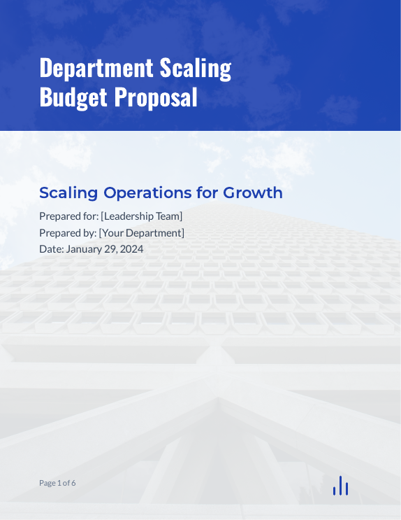 Departmental Budget Proposal for Scale