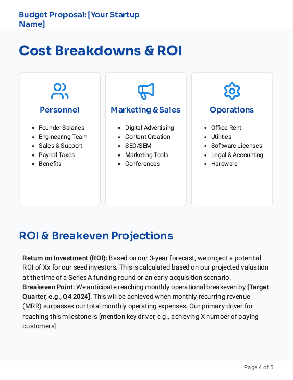 Startup Growth Budget Proposal Q1-Q4