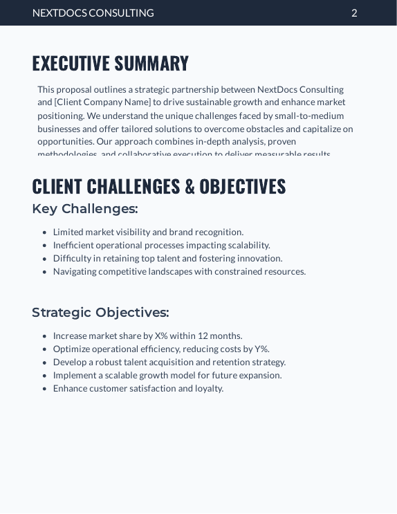 Strategic Consulting Proposal for SMB Growth