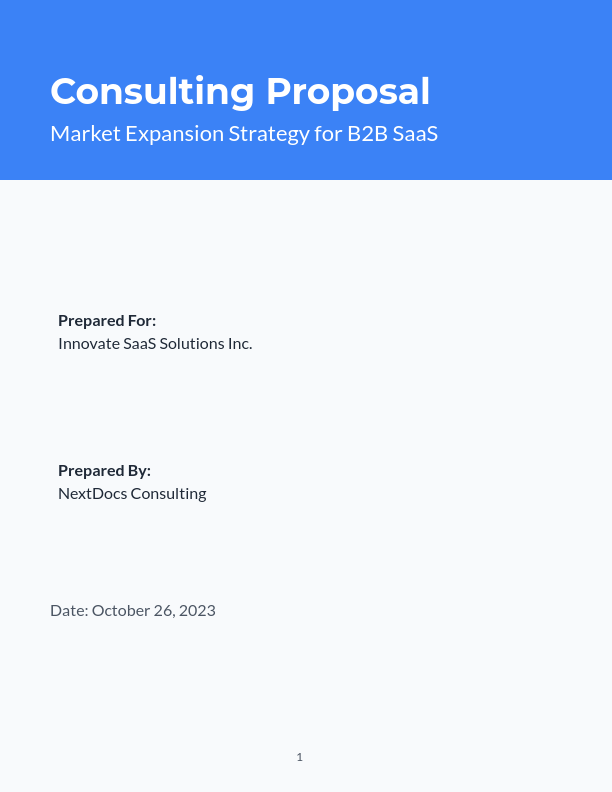 B2B SaaS Market-Expansion Consulting Proposal