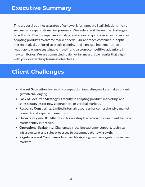 B2B SaaS Market-Expansion Consulting Proposal