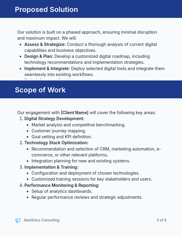 SMB Digital Strategy & Implementation Proposal