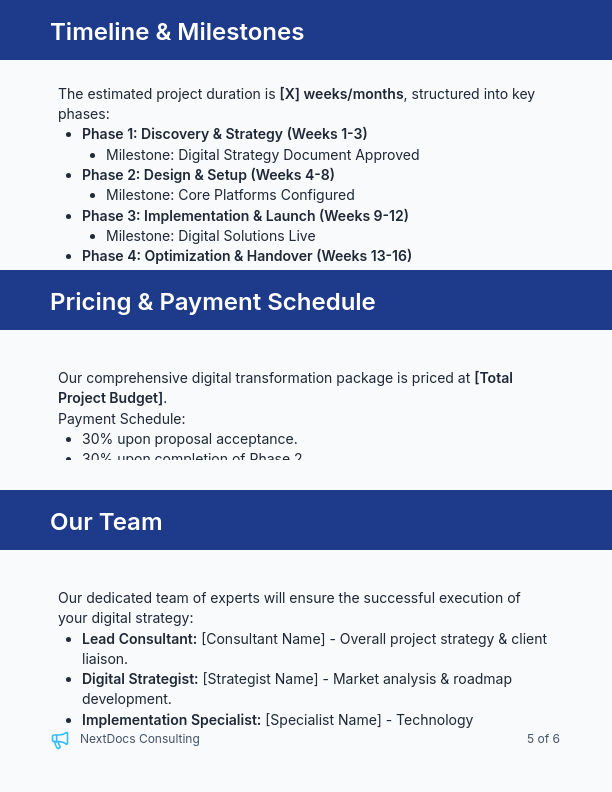 SMB Digital Strategy & Implementation Proposal