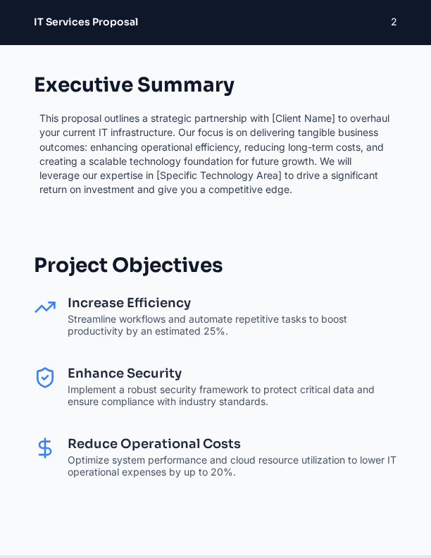 ROI-Focused IT Consulting Proposal