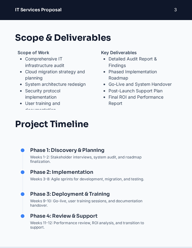ROI-Focused IT Consulting Proposal