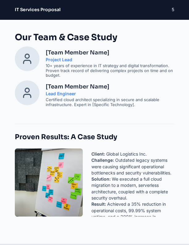 ROI-Focused IT Consulting Proposal