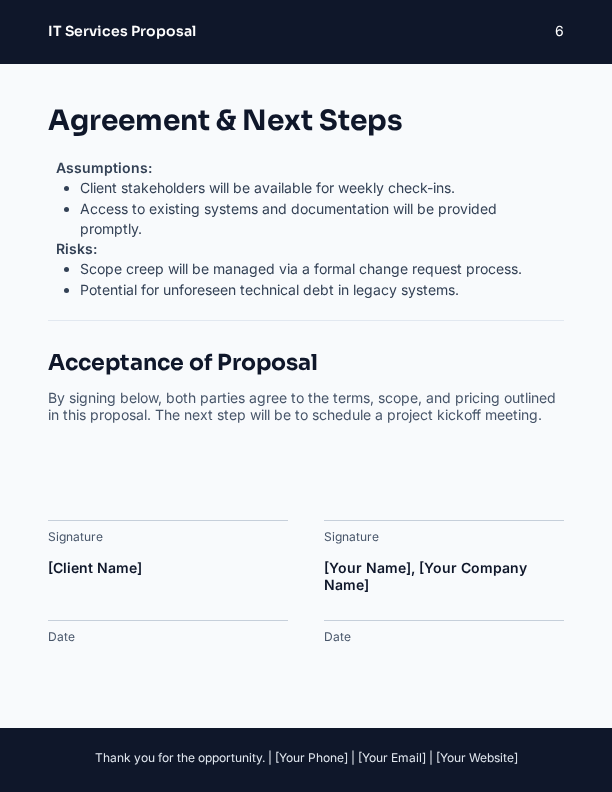 ROI-Focused IT Consulting Proposal