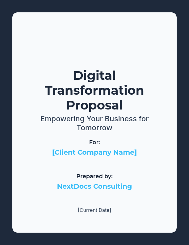 SMB Digital Transformation Consulting Proposal