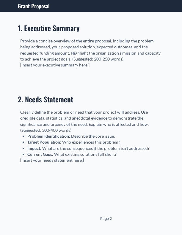 Nonprofit Community Impact Grant Proposal