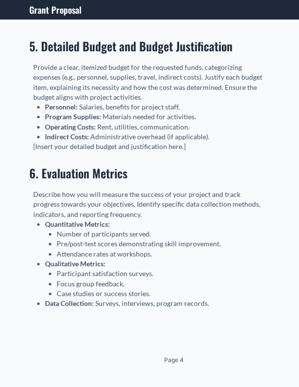 Nonprofit Community Impact Grant Proposal
