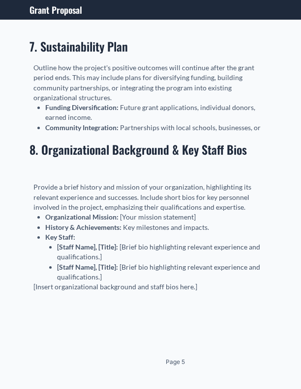 Nonprofit Community Impact Grant Proposal