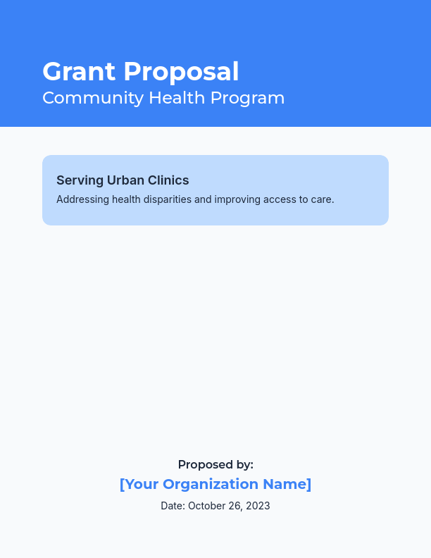 Community Health Grant Proposal for Urban Clinics