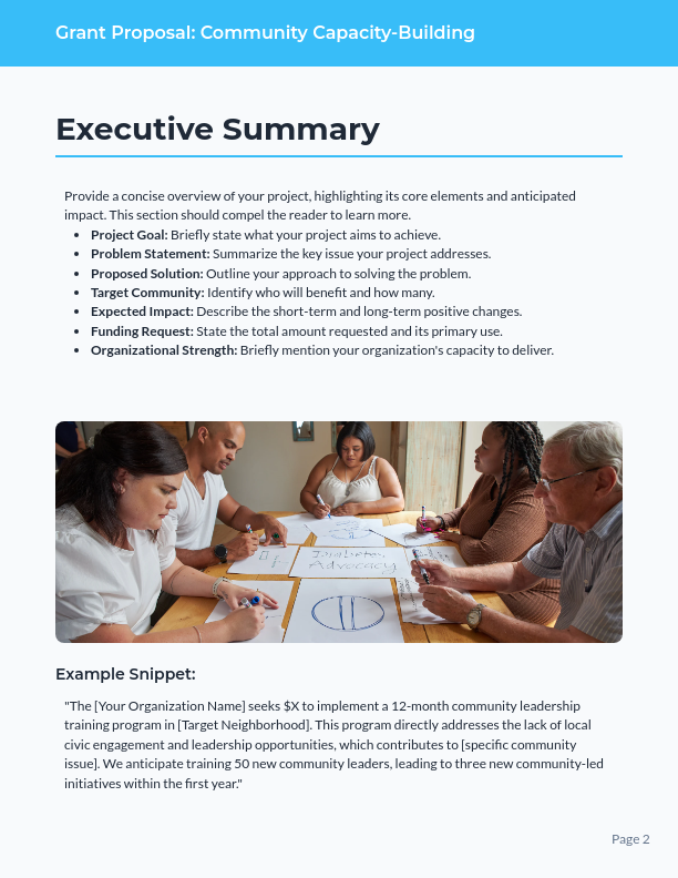 Community Grant Proposal for Capacity Building