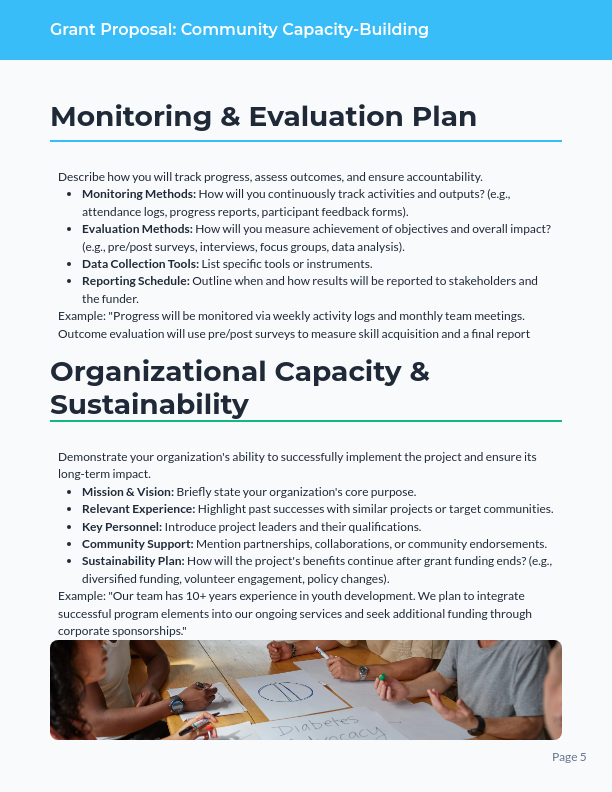 Community Grant Proposal for Capacity Building