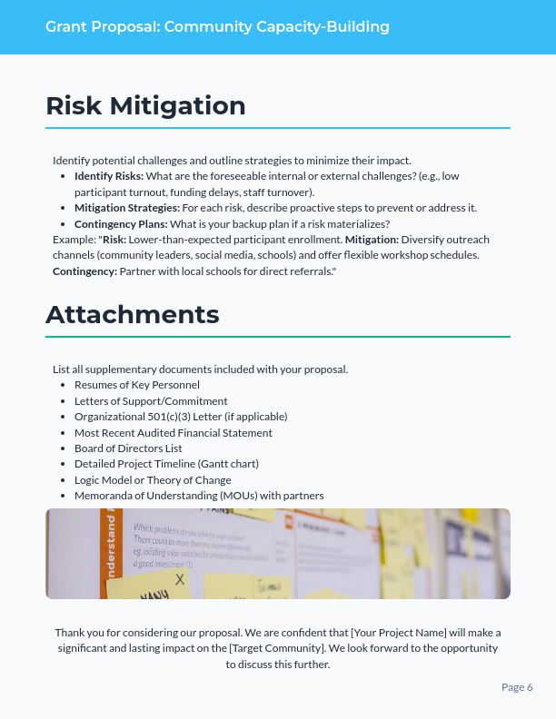 Community Grant Proposal for Capacity Building