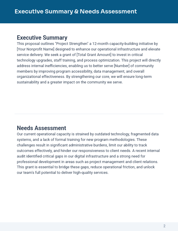 Capacity-Building Grant Proposal for Nonprofits
