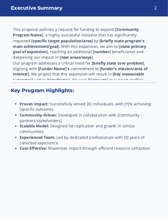 Grant Proposal for Community Program Expansion