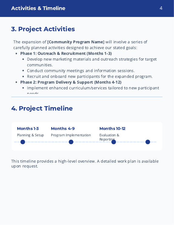 Grant Proposal for Community Program Expansion