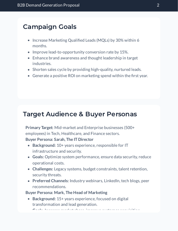 B2B Demand-Gen Marketing Proposal