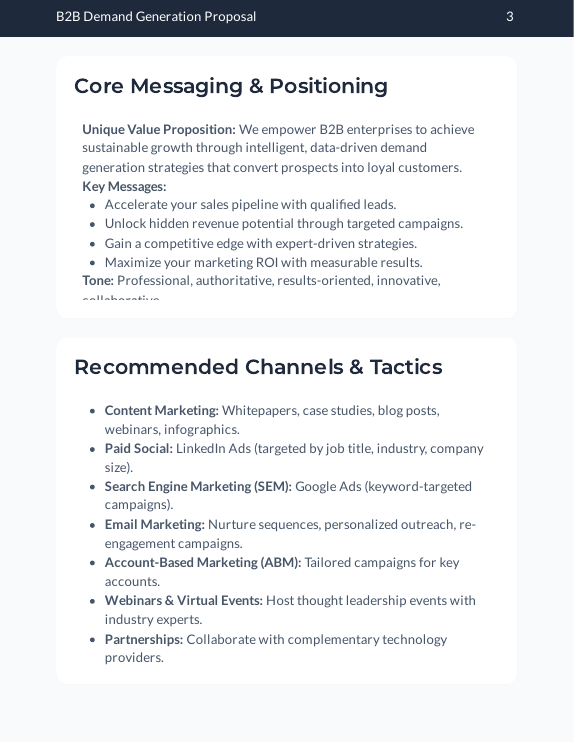 B2B Demand-Gen Marketing Proposal
